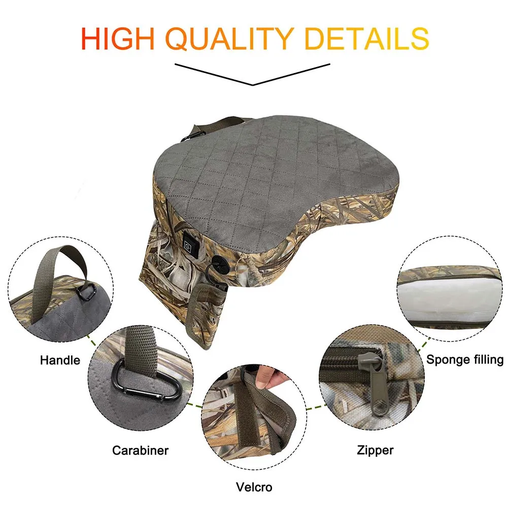 

Hunting Heated-Seat Cushion Portable Outdoor Lightweight Padded-Seat Cushion For Stadiums Concerts Forests Stands Chairs