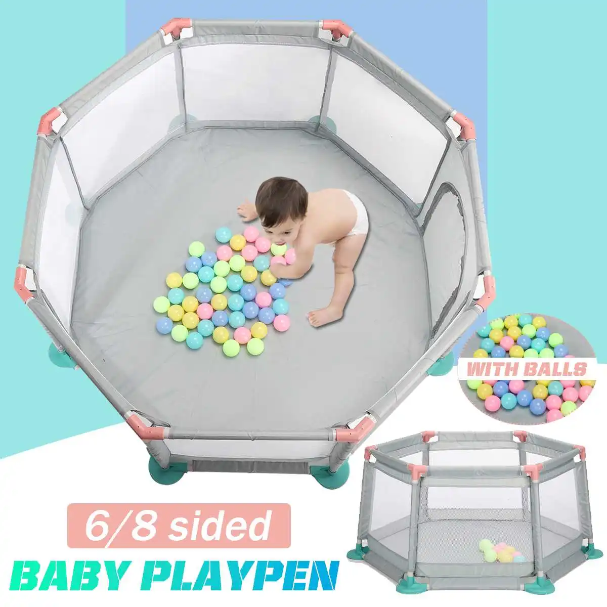 Baby Furniture Playpen For Children Large Dry Pool Baby Playpen Safety Indoor Barriers Home Playground Park For 0-6 Old SALE