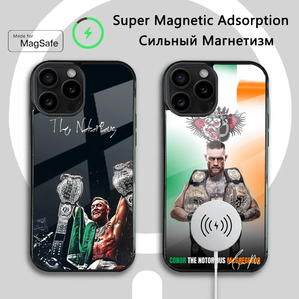 Чехол для телефона C-Conor M-McGregor iPhone 16 14 13 12 11 Plus Pro Max Mini Magsafe магнитная беспроводная