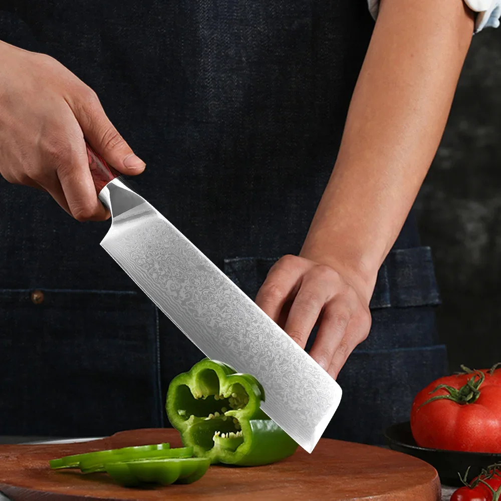 7-дюймовый нож Dmascus из высокоуглеродистой стали для измельчения мяса овощей