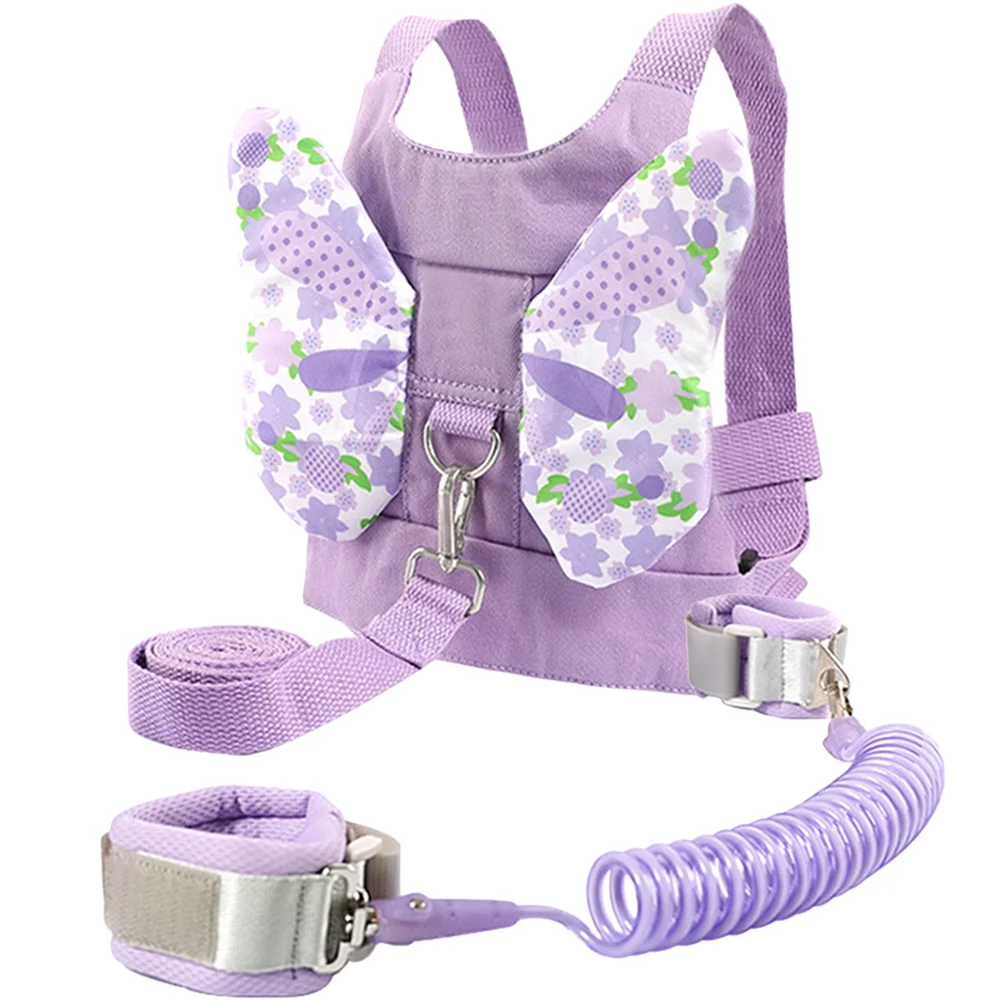 Duffle Baby Harness Leash Backpack Anti Lost Wrist Link Belt 29x27cm Purple Cotton Girl Child images - 6