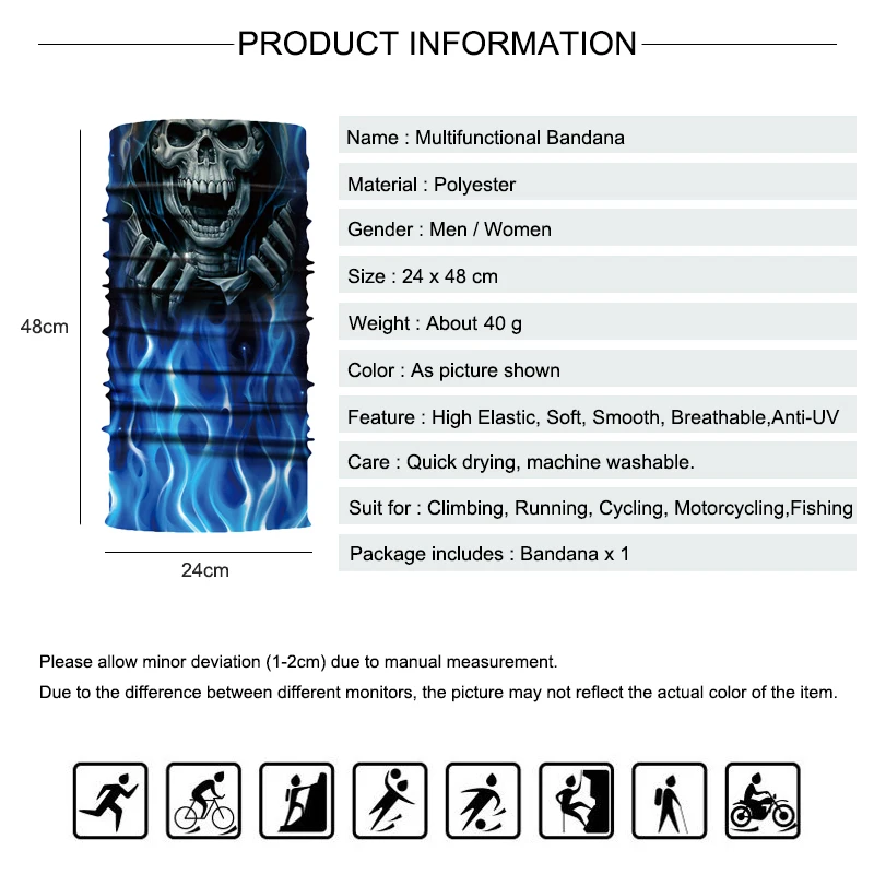 Бандана с черепом маска-бабочка для лица езды на велосипеде мужской волшебный