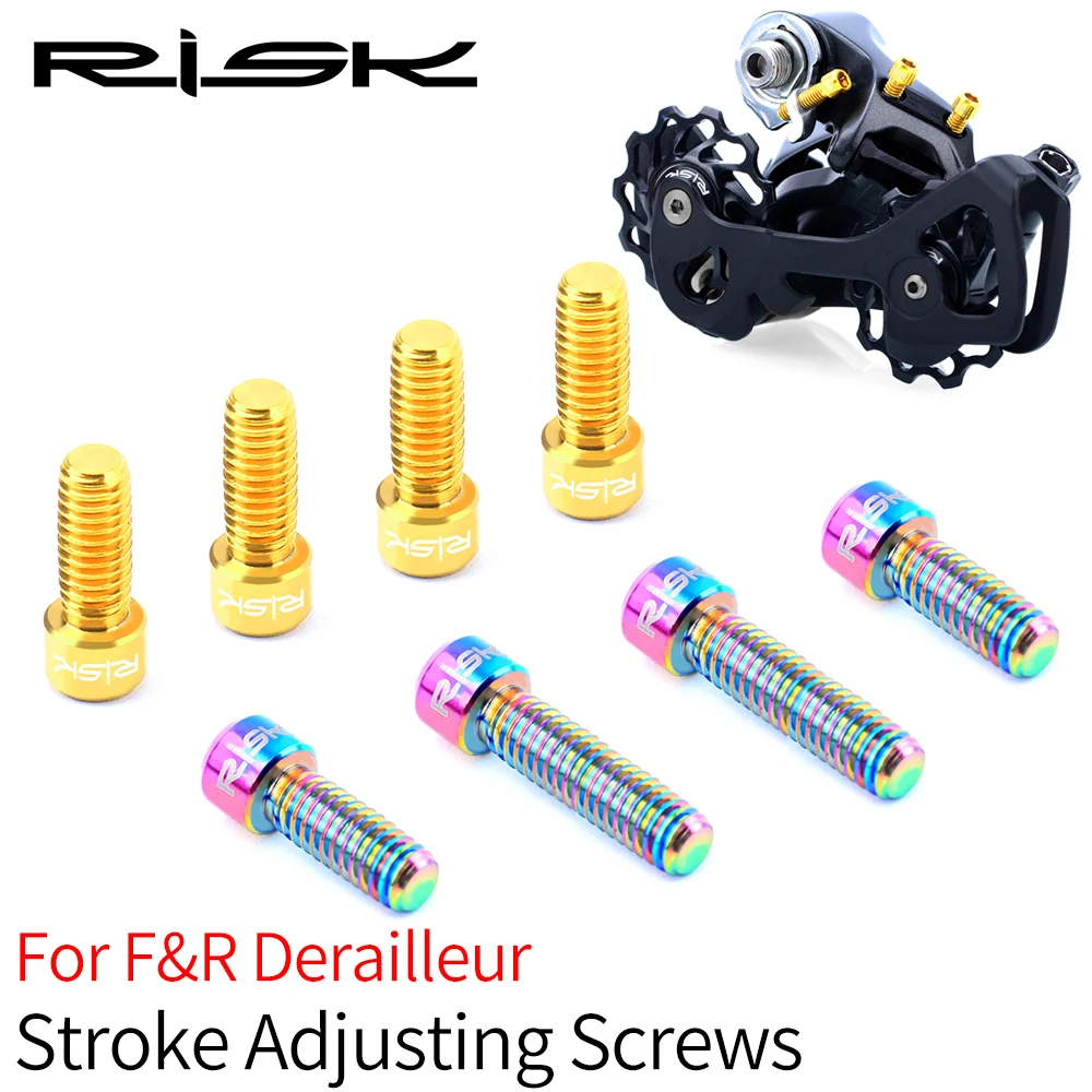 

RISK Titanium Alloy M4x13.5 M4x20mm MTB Road Bike Bicycle Front & Rear Derailleur Stroke Adjusting Bolts Shift Adjustment Screws