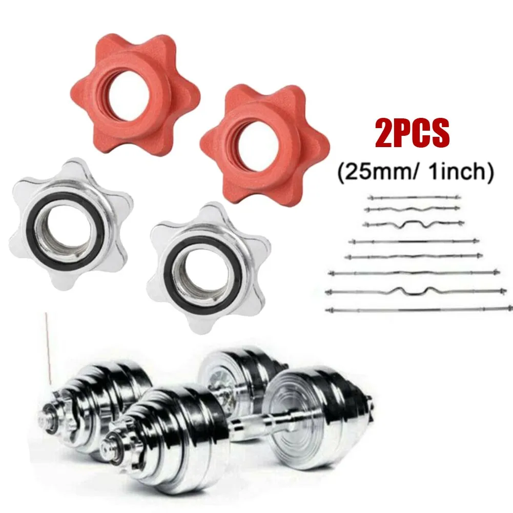 

1 Pair Safety Locks 25mm Dumbbell Nut Weight Check Nuts Barbell Bar Clips Spin Lock Screw Dumbbell Spinlock Collars Fitness Part