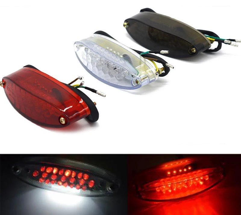 

1pc 28 LEDs 3W 12V Motorcycle Rear Light Led Bike Rear Tail Stop Brake Ellipse Light Easy To Mount Directly Bolt On 12cmx3.5cm