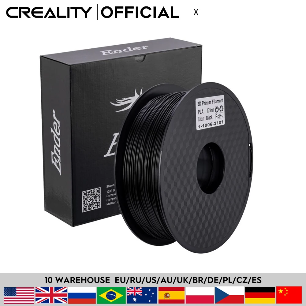 

New CREALITY Colorful Optional Ender 3D PLA Printer Filament 1.75mm 1kg/Roll 2.2lb Spool with CE Certification For 3D Printer .