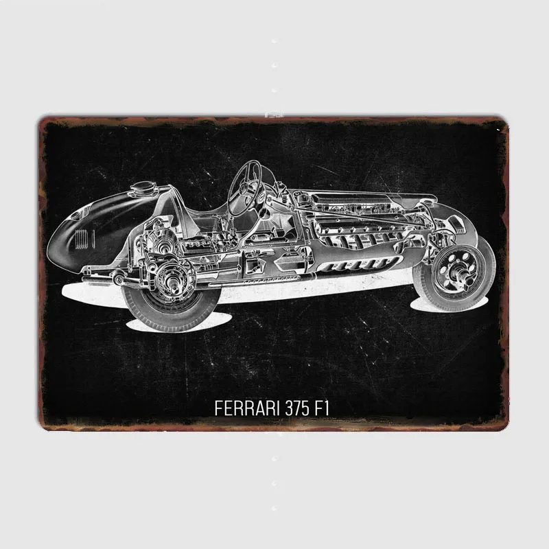 Постеры в виде автомобиля лимузина 375 F1 металлический плакат с табличкой