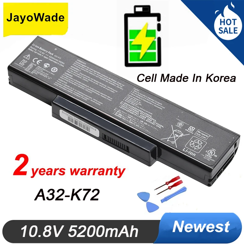 A32-K72 A32-N71 Аккумулятор для ноутбука ASUS K73E N71 N71J N71JA N71JQ N71JV N71V N71VG N71VN N73 N73F N73S N73SV X77JA Korea Cell