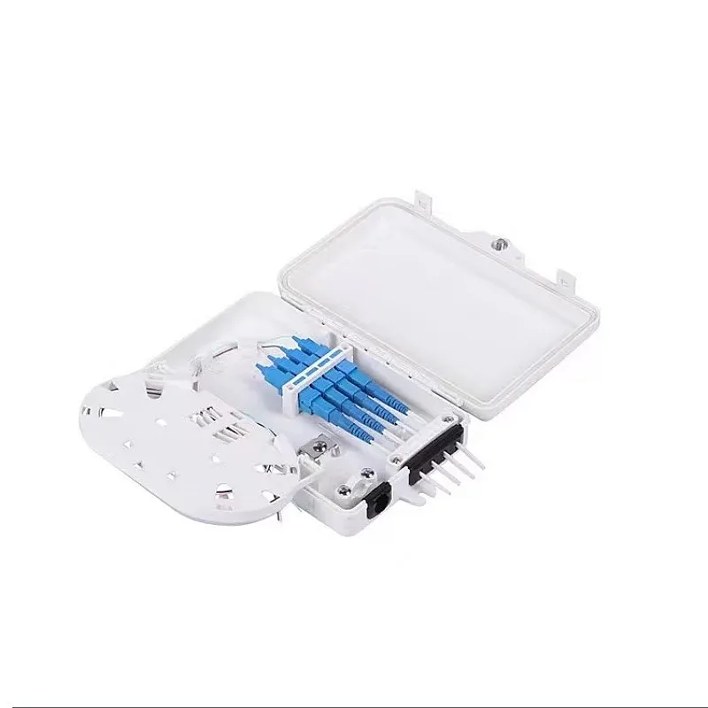 Wall Mounted FTTH Distribution Box 4 Core Fiber Splitter Box Outdoor Fiber Junction Box FTTX Distribution Box, Box Divider