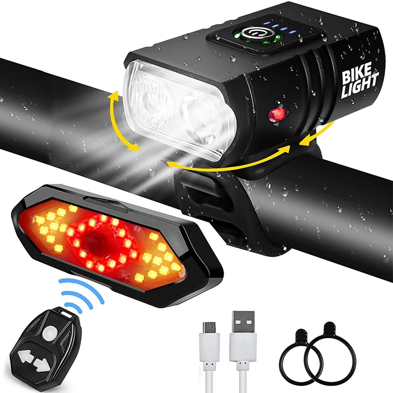 

New Bike Lights Set Bicycle Light, Super Bright Bicycle Headlight And Rear Taillight With Turn Signal,Night Cycling