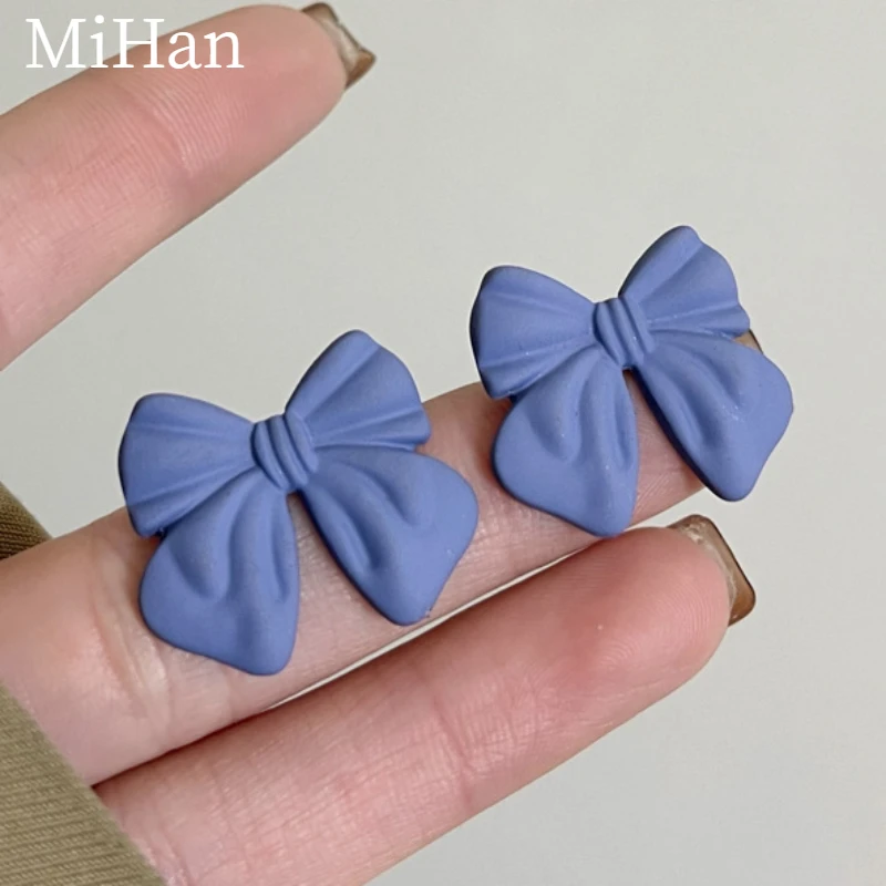 

MiHan Trendy Jewelry 925 Silver Needle Bowknot Earrings Sweet Design Blue color Lovely Jewelry For Women Female Gifts Wholesale