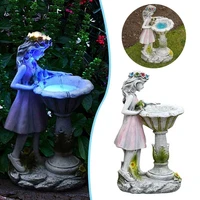 american country big size fairy flower pot bird feeder resin accessories garden park furnishing crafts yard sculpture ornaments