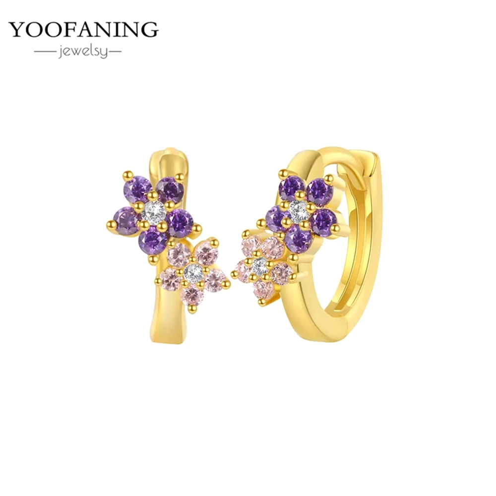 Фото Серьги YOOFANING с цветочным дизайном, модные, из серебра 925 пробы, круглые, женские украшения, подарки для вечеринок и свадеб №2