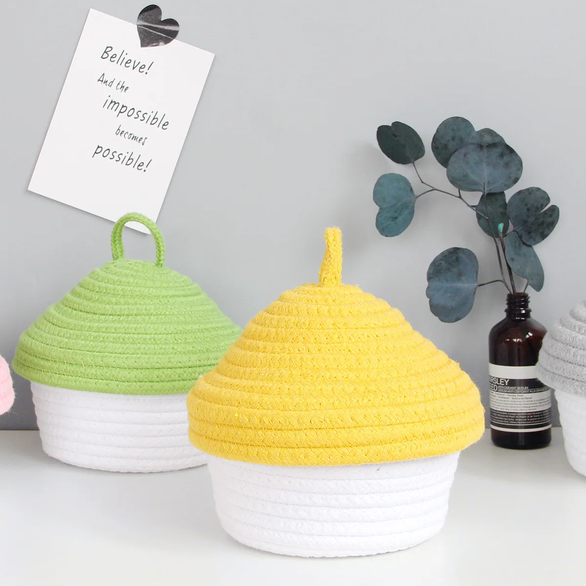 

Storage Box Mushroom Desktop Porch Sundries Key Cotton Rope Covered Storage Box Manufacturer Storage Bins