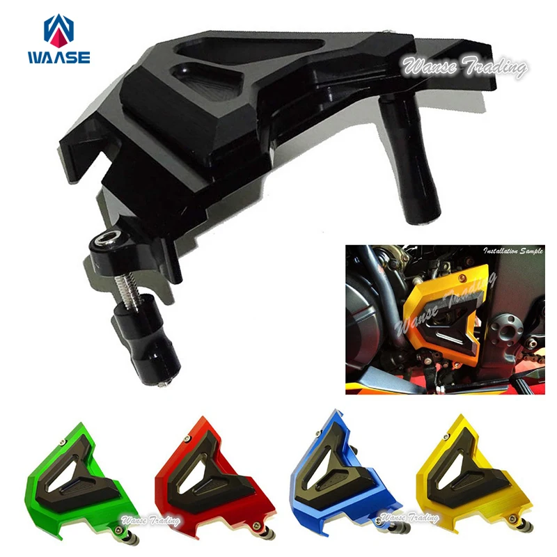 

WAASE Front Sprocket Chain Guard Cover Left Side Engine For Kawasaki Ninja 250 300 EX250 EX300 2013 2014 2015 2016 2017