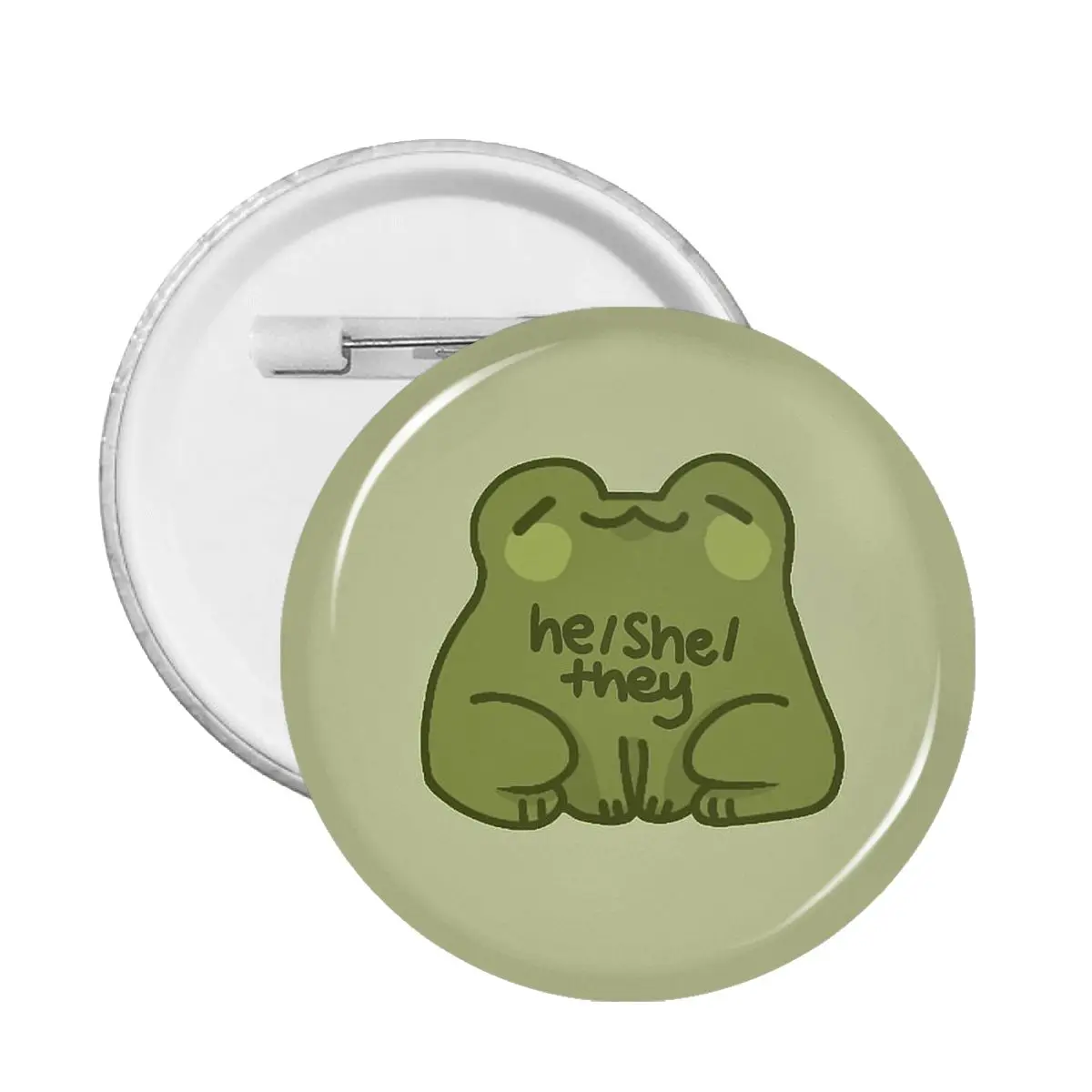 

Значок на булавке He She They Frog, милые булавки для влюбленных, значки, броши для одежды