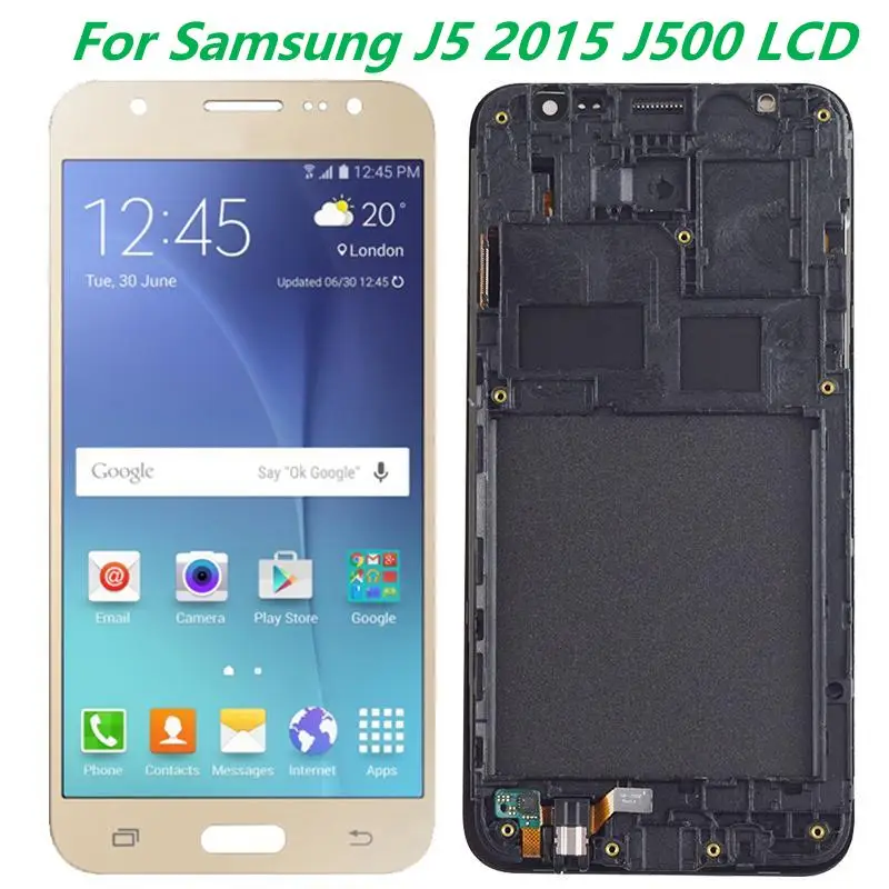 

5,0 оригинальный AMOLED для Samsung Galaxy J5 2015 J500, ЖК-дисплей, сенсорный экран, SM-J500H J500FN J500F J500M с рамкой