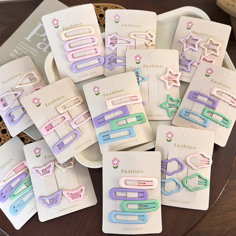 4 шт./лот BB зажимы в форме сердца милые заколки для девочек волос женские модные