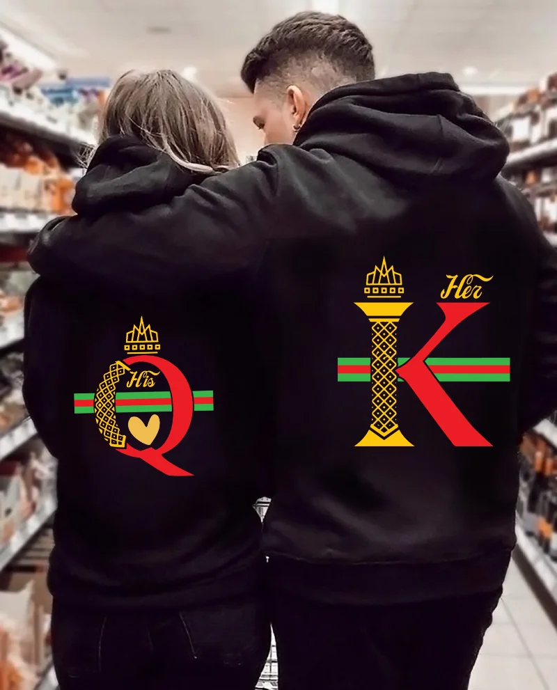 

Couples Hoodies His Queen King Queen/Her King King Queen Couples Matching Set Pullovers Tracksuits King Queen Lovers Hoodies