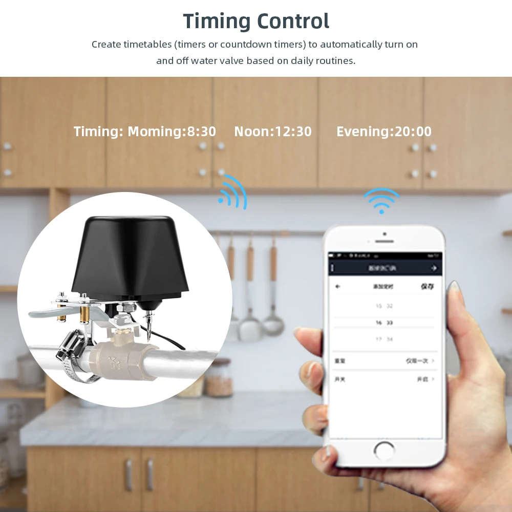 Tuya Smart WiFi ZigBee Клапан утечки водяного газа ВКЛ/ВЫКЛ Автоматическое управление