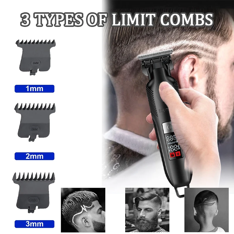 Мужская Профессиональная Беспроводная Машинка для стрижки волос от Kemei