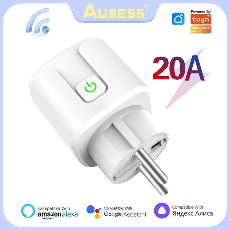 

20A EU Smart Plug Tuya Wi-Fi zigbee розетка с функцией мониторинга энергии голосовое управление для Alexa Yandex Alice Google Home