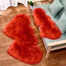 Bubble Kiss Fluffy Carpets White Pink Room Decorative Rugs Heart Shape Faux Fur Wool Rug Home Bedroom Long Pile Plush Floor Mat
