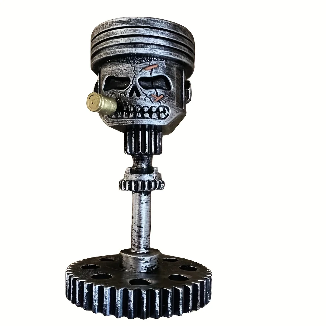 Резьба из смолы ручной работы поршневая скульптура черепа идеальный подарок для