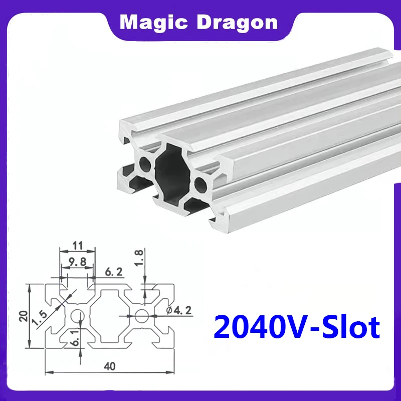 

European standard 2020V industrial aluminum profile 2020v-slot aluminum 3D printer profile Anodized linear guide 2020V slot