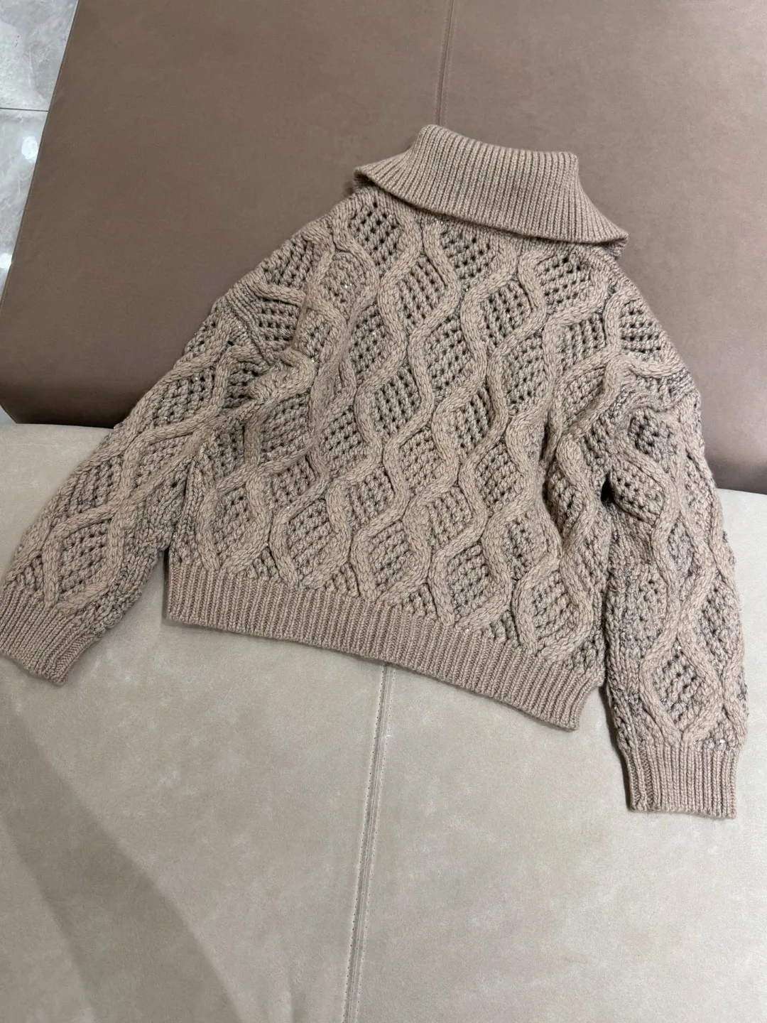 Осенний женский вязаный кардиган из 100% кашемира с длинными рукавами свободный