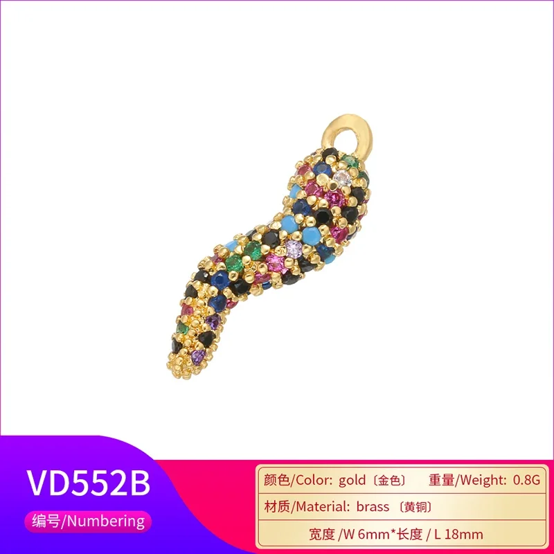 ZHUKOU 6x18 мм латунная Хрустальная подвеска в виде растения с перцем женское