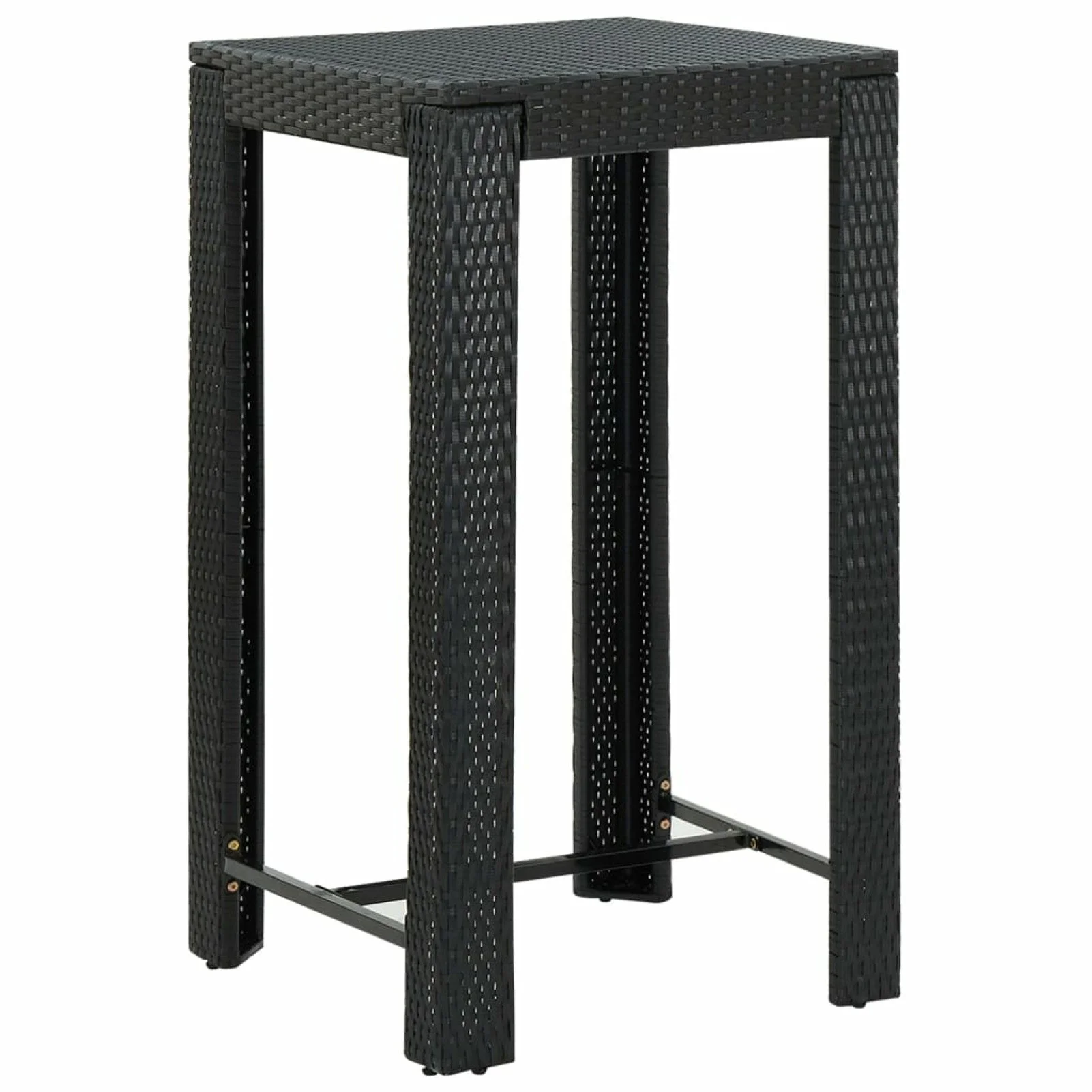 

Полиротанговый стол для сада, черный, 23,8x23,8x43,5 дюйма