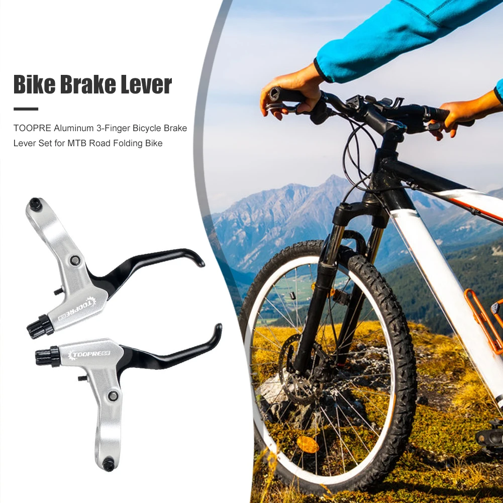 

Комплект тормозных рычагов для велосипеда с 3 пальцами, портативный пыленепроницаемый рычаг из алюминиевого сплава для велосипеда TOOPRE MTB, д...