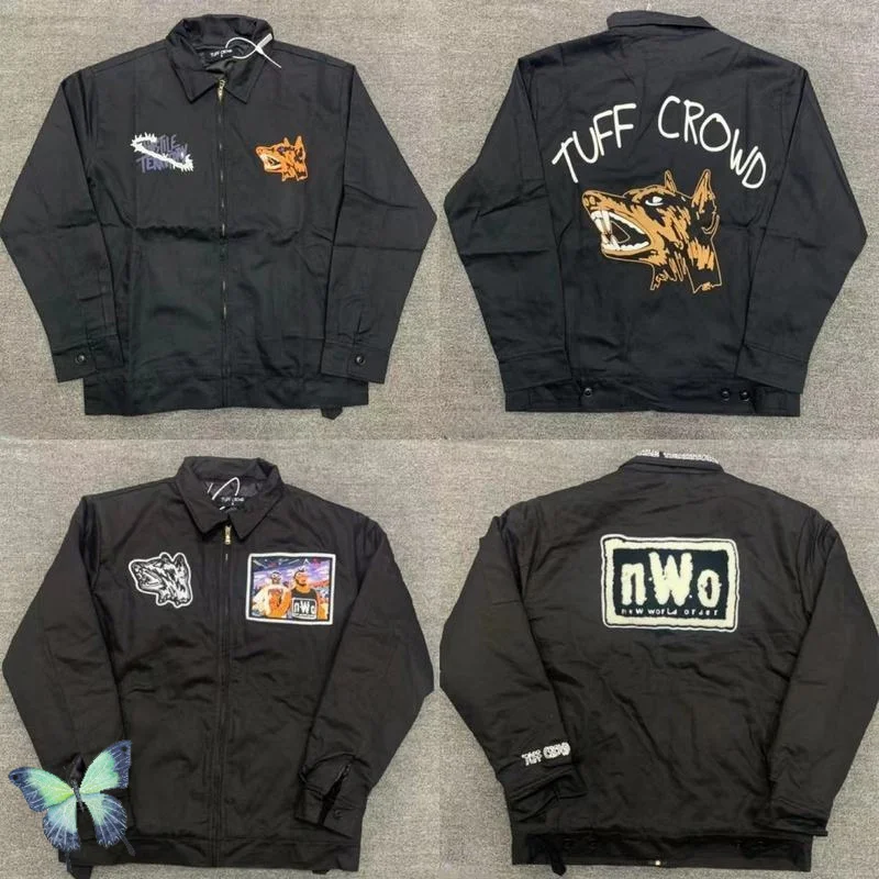 

Jacket Wolf Dog Head Heavy Industry Embroidered Zipper Jacket