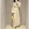 Kuzuwata Japanese Temperament Waist Wrapped Bubble Sleeve Vestidos De Mujer Pleated Chiffon O Neck Robe 2023 Spring Sweet Dress 4 Kuzuwata Japanese Temperament Waist Wrapped Bubble Sleeve Vestidos De Mujer Pleated Chiffon O Neck Robe 2023 Spring Sweet Dress 4