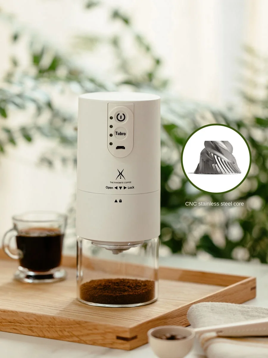

zq Coffee Grinder Electric Coffee Bean Grinder Stainless Steel Sharpening Portable Machine