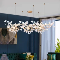 luxury led chandeliers lighting modern acrylic gold metal flower lamps lustre bedroom living room staircase lights fixture decor