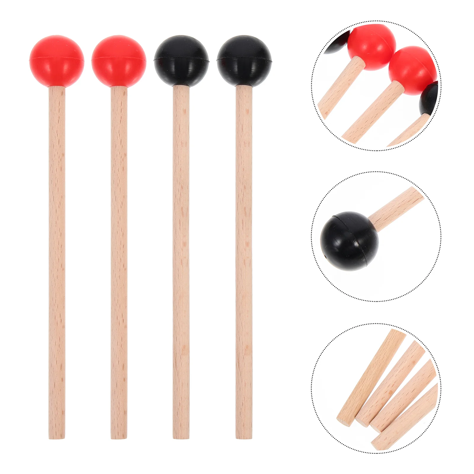 

2 Pairs Musical Instruments Adults Marimba Mallet Percussion Accessories Stick Sticks Xylophone Hammer Drum Child