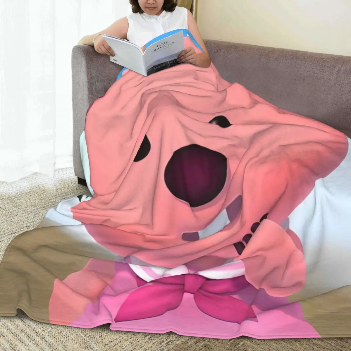 Корейское одеяло Zanmang Loopy качественное теплое осеннее для путешествий в самолете