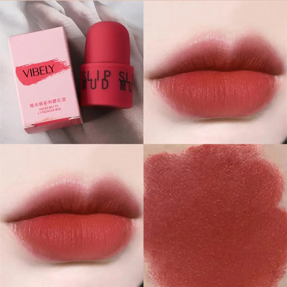 

Creative Stamp Lip Mud Cheek Blush Rouge Lipstick Velvet Matte Liquid Lip Tint Cream Lip Lasting Silky Soft Lip Makeup Cosmetics