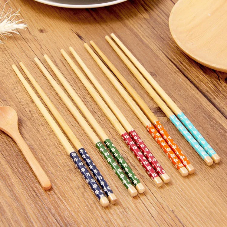 

Bamboo Small Floral Chopsticks for Home Usage Restaurants Bamboo Chopsticks Printing Tableware Chopsticks Chinese Style