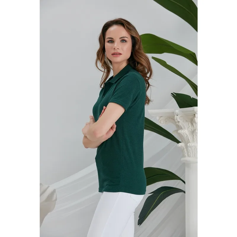 

Green Polo Collar Short-Sleeve Knitted T-Shirt T Shirt Y2K Top Nostalgic Summer Women T-Shirt Anime Bluz