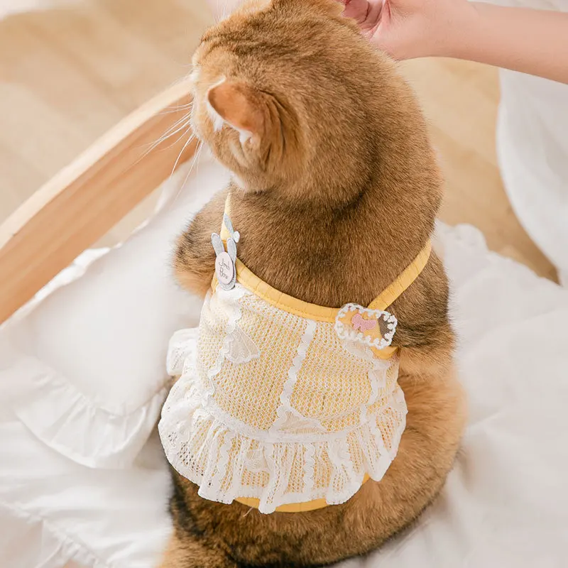 Кружевное платье с кроликом щенком жилет для домашних животных кошка на весну и