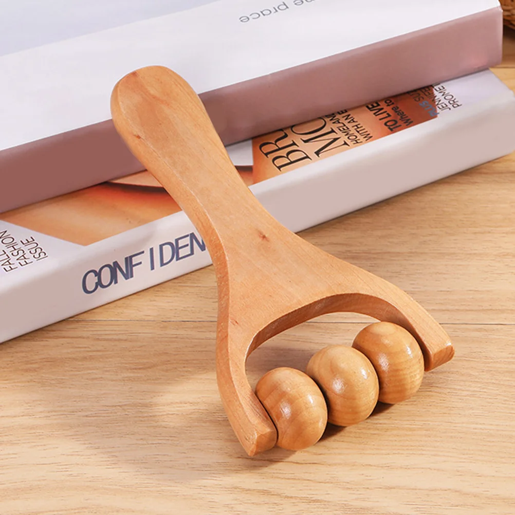 

3 Pcs Massager Wood Back Rollers Shoulder Neck Wooden Foot Tools Daily Use Balls