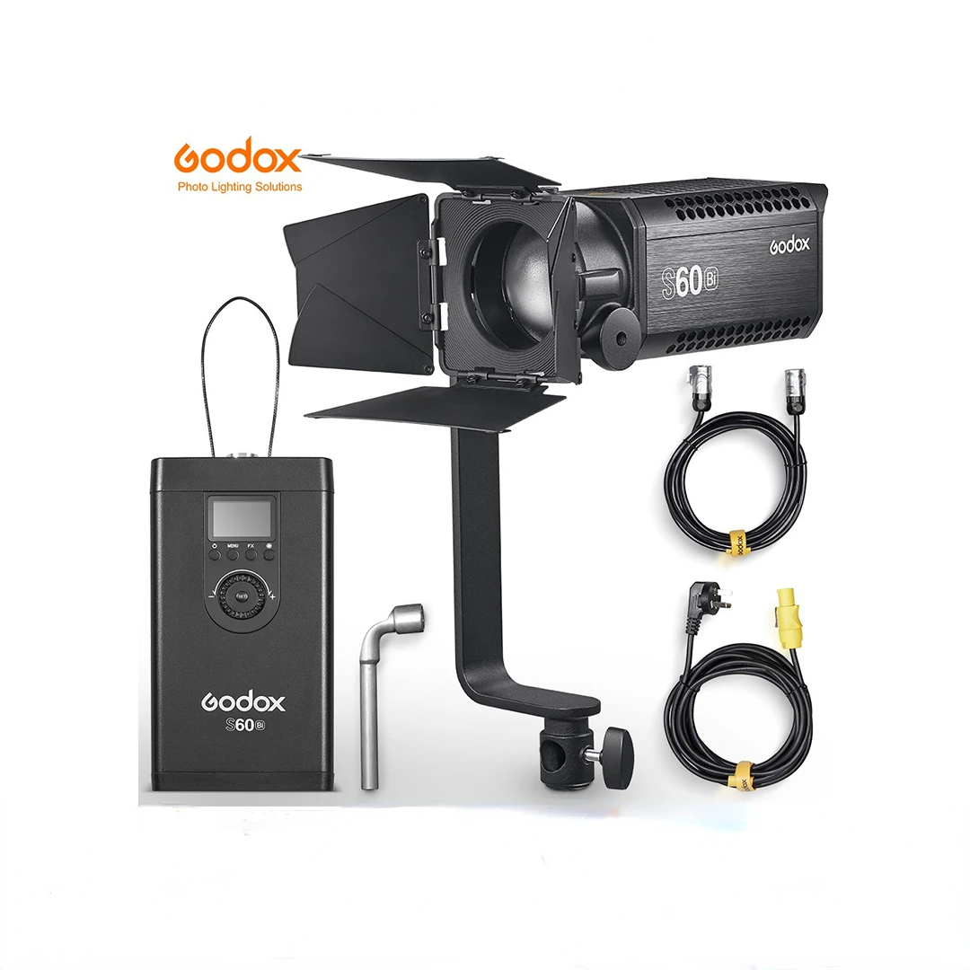 

Godox S60 BI 60W Focusing LED Photography Continuous Adjustable Light Spotlight With Barn Door For Professional Photography
