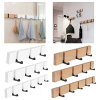 foldable coat rack keys holder towel hanger wall mounted wooden robe clothing kitchen bathroom door shelves with 2345 hooks