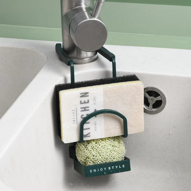 Simple Drain Rack Bathroom Sink Adjustable Basket Kitchen Silicone Soap Rack Drain Sponge Faucet Kitchen Tool Accessories