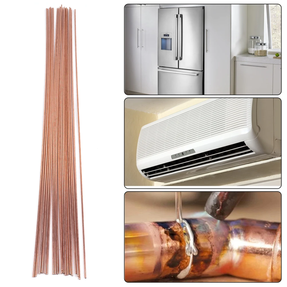 

20PCS Soldering Rod Kit 2mm*50cm Brass Electrode Phosphor Copper Electrode Wire Welding Rod 650 (°C) Melting Point Welding Parts