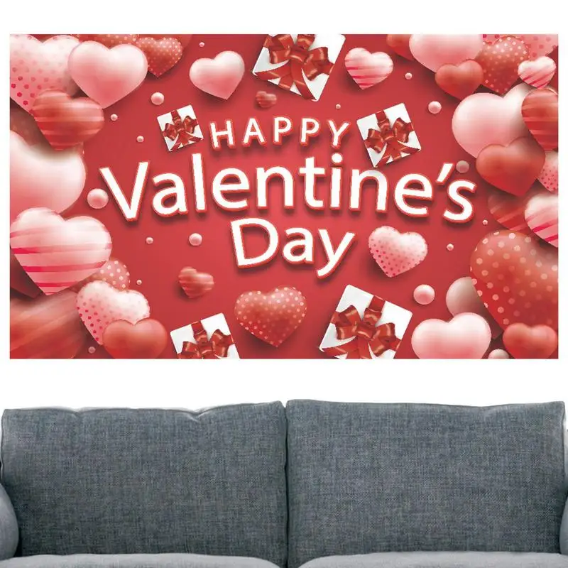 

Valentine's Day Banner Portable Red Background Backdrop For Photography Reusable Valentines Photo Booth Background Sign