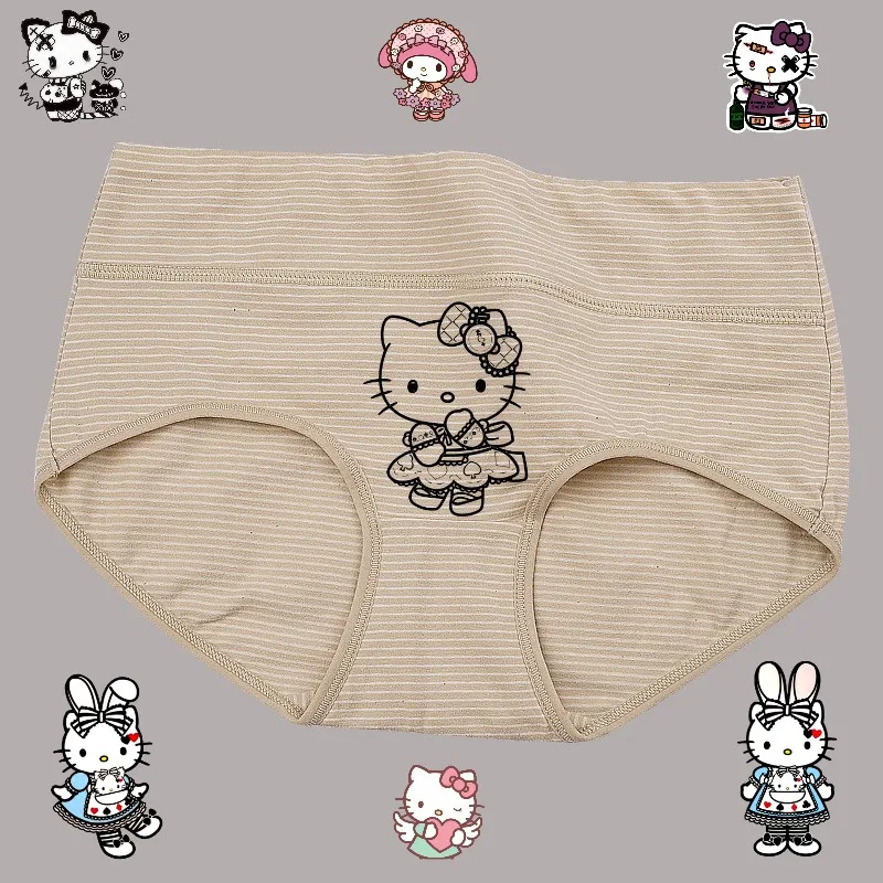 

New Hello Kitty Cotton Kawaii Anime Women Underwear Cute Anime Mid Waist Girls Traceless Breathable Odorless Underwear Wholesale